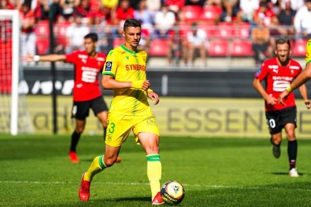 Andrei GIROTTO of Nantes during the Ligue 1 Uber Eats match between Rennes and Nantes at Roazhon Park on August 22, 2021 in Rennes, France.