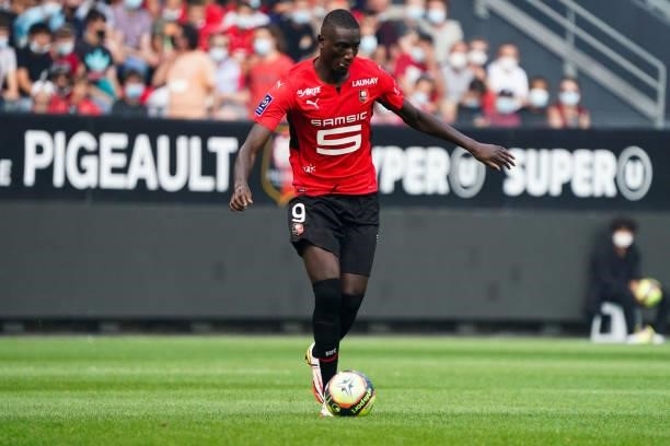 Serhou GUIRASSY of Rennes during the Ligue 1 Uber Eats match between Rennes and Nantes at Roazhon Park on August 22, 2021 in Rennes, France.