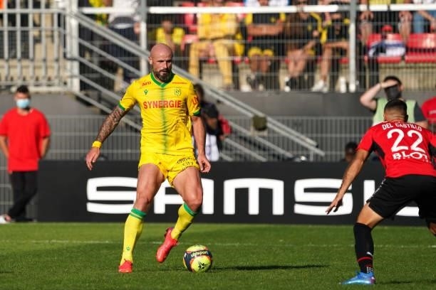Nicolas PALLOIS of Nantes during the Ligue 1 Uber Eats match between Rennes and Nantes at Roazhon Park on August 22, 2021 in Rennes, France.