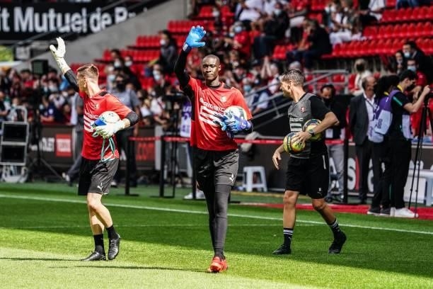 Alfred GOMIS of Rennes during the Ligue 1 Uber Eats match between Rennes and Nantes at Roazhon Park on August 22, 2021 in Rennes, France.