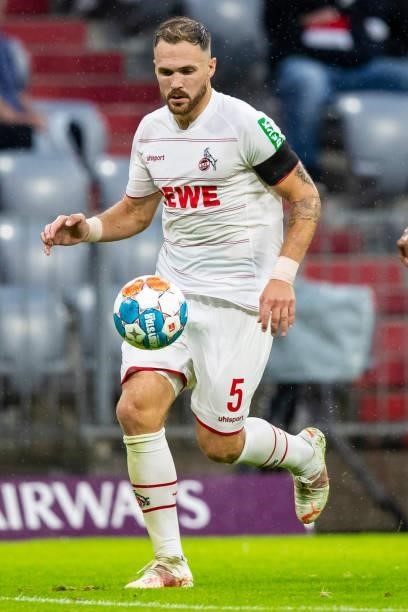 Rafael Czichos of 1. FC Koeln compete during the Bundesliga match between FC Bayern Muenchen and 1. FC Koeln at Allianz Arena on August 22, 2021 in...