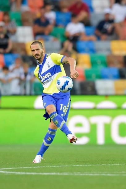 Juventus player Leonardo Bonucci during the Serie A match between Udinese Calcio v Juventus at Dacia Arena on August 22, 2021 in Udine, Italy.