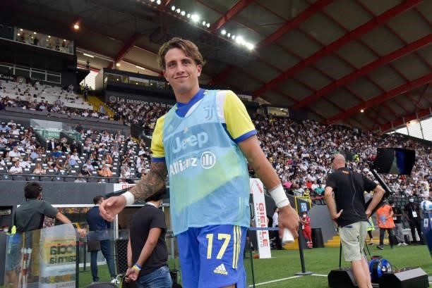 Juventus player Luca Pellegrini during the Serie A match between Udinese Calcio v Juventus at Dacia Arena on August 22, 2021 in Udine, Italy.