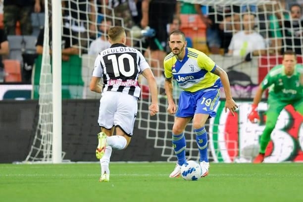 Juventus player Leonardo Bonucci during the Serie A match between Udinese Calcio v Juventus at Dacia Arena on August 22, 2021 in Udine, Italy.