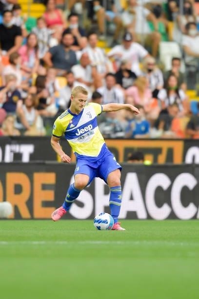 Juventus player Matthijs de Ligt during the Serie A match between Udinese Calcio v Juventus at Dacia Arena on August 22, 2021 in Udine, Italy.