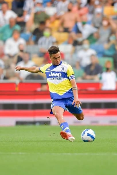 Juventus player Paulo Dybala during the Serie A match between Udinese Calcio v Juventus at Dacia Arena on August 22, 2021 in Udine, Italy.