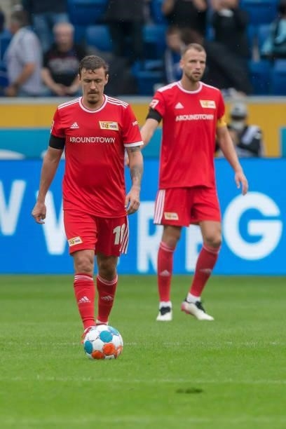 Max Kruse of 1.FC Union Berlin and Marvin Friedrich of 1.FC Union Berlin looks dejected during the Bundesliga match between TSG Hoffenheim and 1. FC...