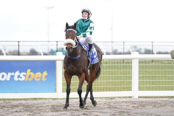 Sigh ridden by Brett Prebble returns to the mounting yard after winning the 9Mile Fresh 3YO Maiden Plate at Sportsbet Pakenham Synthetic track on...