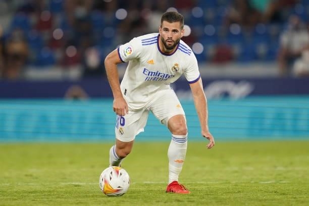 Nacho Fernandez of Real Madrid during the La Liga match between Levante UD v Real Madrid played at Ciutat Valencia Stadium on August 21, 2021 in...