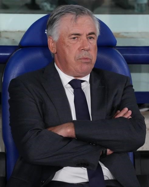 Carlo Ancelotti head coach of Real Madrid during the La Liga match between Levante UD v Real Madrid played at Ciutat Valencia Stadium on August 21,...