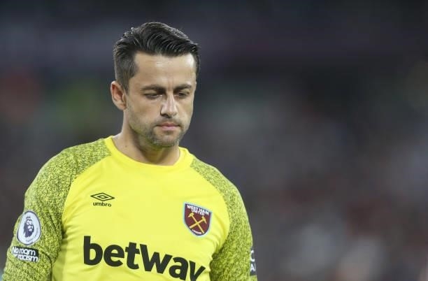 West Ham United's Lukasz Fabianski during the Premier League match between West Ham United and Leicester City at The London Stadium on August 23,...