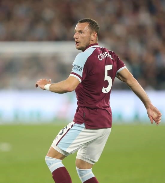West Ham United's Vladimir Coufal during the Premier League match between West Ham United and Leicester City at The London Stadium on August 23, 2021...