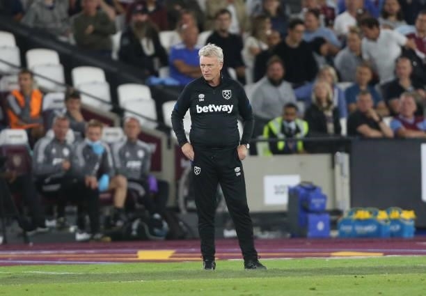 West Ham United manager David Moyes during the Premier League match between West Ham United and Leicester City at The London Stadium on August 23,...