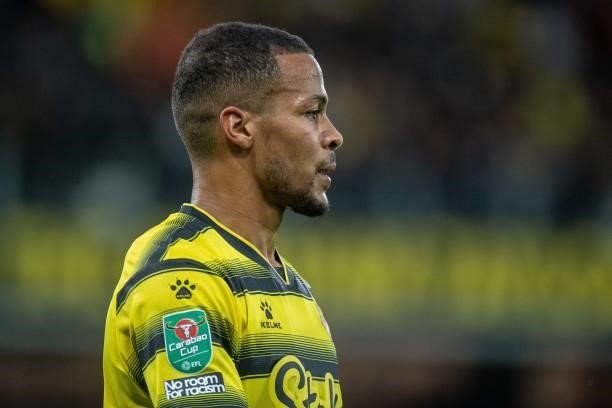 William Troost-Ekong of Watford looks on during the Carabao Cup Second Round match between Watford and Crystal Palace on August 24, 2021 in Watford,...