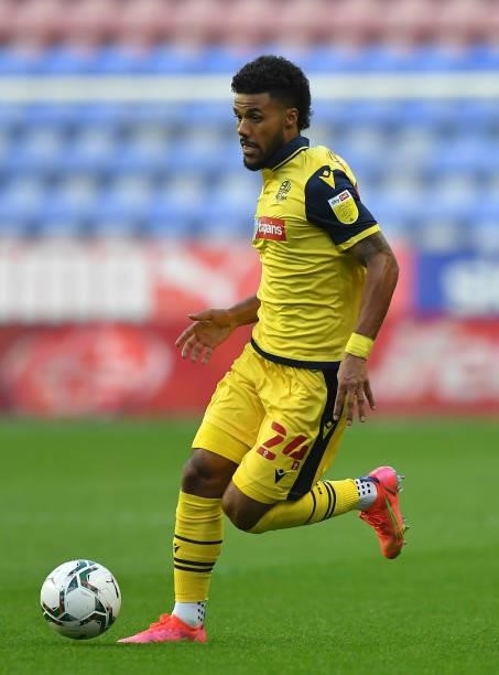Bolton Wanderers' Elias Kachunga during the Carabao Cup Second Round match between Wigan Athletic and Bolton Wanderers at DW Stadium on August 24,...