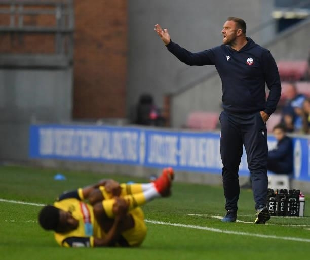 Bolton Wanderers' Manager Ian Evatt during the Carabao Cup Second Round match between Wigan Athletic and Bolton Wanderers at DW Stadium on August 24,...