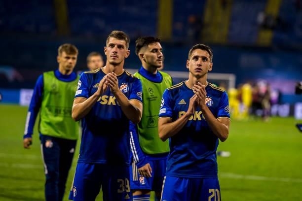 Players of Dinamo Zagreb congratulate the fans after the UEFA Champions League Play-Offs Leg Two match between Dinamo Zagreb and FC Sheriff at...