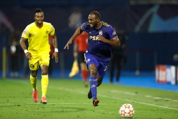 Kevin Theophile Catherine of Dinamo in action during the UEFA Champions League Play-Offs Leg Two match between Dinamo Zagreb and FC Sheriff at...