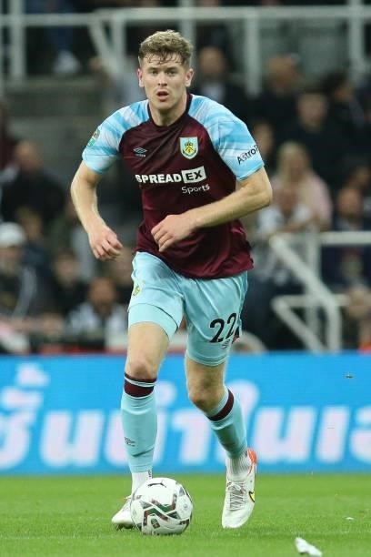 Nathan Collins of Burnley in action during the Carabao Cup match between Newcastle United and Burnley at St. James's Park, Newcastle on Wednesday...