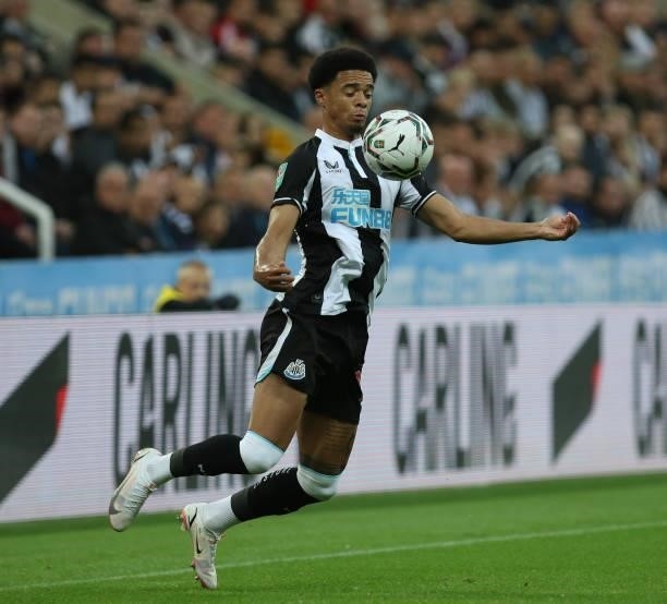 During the Carabao Cup match between Newcastle United and Burnley at St. James's Park, Newcastle on Wednesday 25th August 2021.