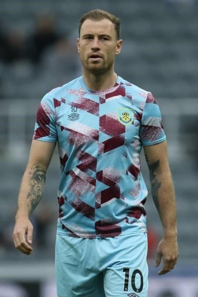 Ashley Barnes of Burnley warms up during the Carabao Cup match between Newcastle United and Burnley at St. James's Park, Newcastle on Wednesday 25th...