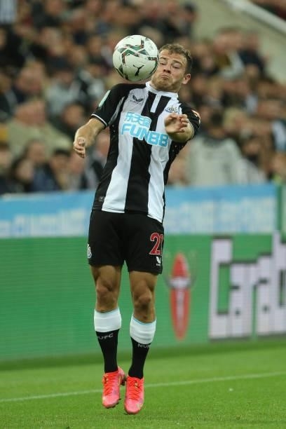Ryan Fraser of Newcastle United in action during the Carabao Cup match between Newcastle United and Burnley at St. James's Park, Newcastle on...