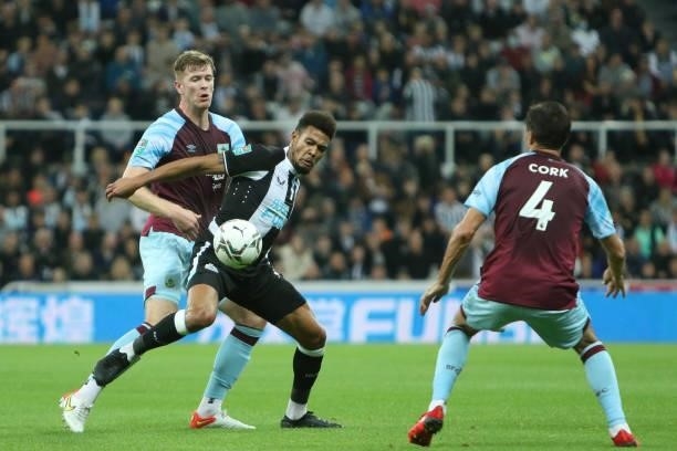 Joelinton of Newcastle United in action during the Carabao Cup match between Newcastle United and Burnley at St. James's Park, Newcastle on Wednesday...