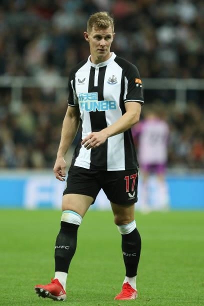 Emil Krafth of Newcastle United seen during the Carabao Cup match between Newcastle United and Burnley at St. James's Park, Newcastle on Wednesday...