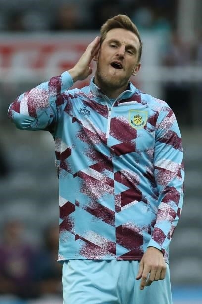 Chris Wood of Burnley warms up during the Carabao Cup match between Newcastle United and Burnley at St. James's Park, Newcastle on Wednesday 25th...