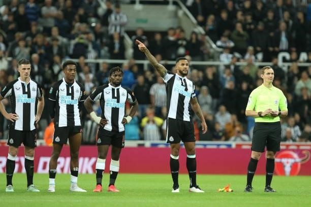 Jamaal Lascelles of Newcastle United seen during the Carabao Cup match between Newcastle United and Burnley at St. James's Park, Newcastle on...