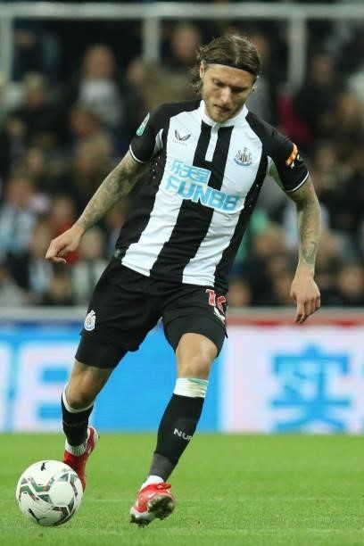 Jeff Hendrick of Newcastle United in action during the Carabao Cup match between Newcastle United and Burnley at St. James's Park, Newcastle on...