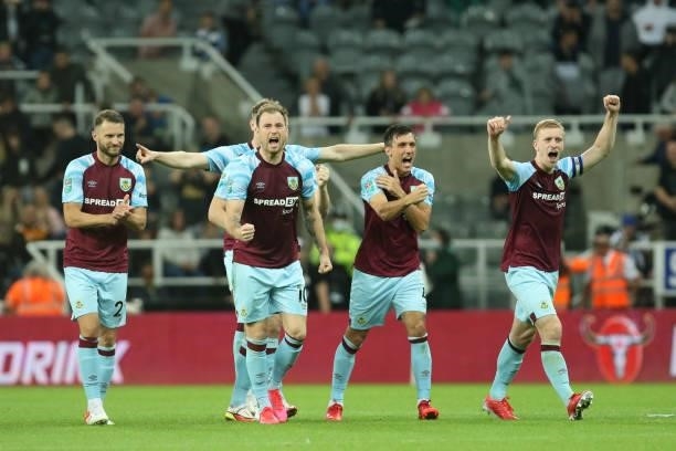 Burnley win during the Carabao Cup match between Newcastle United and Burnley at St. James's Park, Newcastle on Wednesday 25th August 2021.