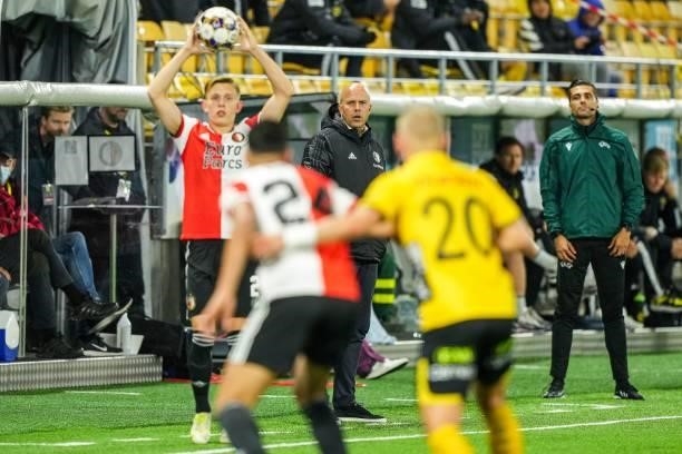 Feyenoord coach Arne Slot during the UEFA Conference League play-offs match between IF Elfsborg and Feyenoord at the Boras Arena on August 26, 2021...