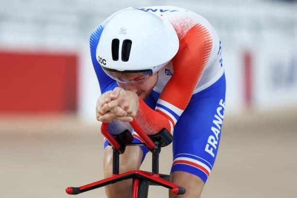 Dorian Foulon of Team France competes in the Track Cycling Men's C5 4000m Individual Pursuit Gold Medal race on day 3 of the Tokyo 2020 Paralympic...