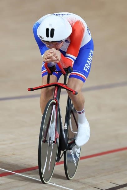 Dorian Foulon of Team France competes in the Track Cycling Men's C5 4000m Individual Pursuit Gold Medal race on day 3 of the Tokyo 2020 Paralympic...