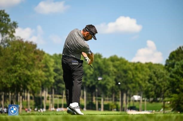 Louis Oosthuizen of South Africa plays his shot from the 15th tee during the first round of the BMW Championship, the second event of the FedExCup...