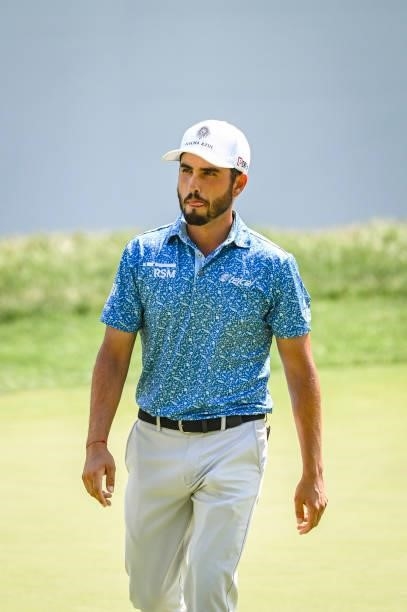 Abraham Ancer of Mexico walks off the 15th hole green during the first round of the BMW Championship, the second event of the FedExCup Playoffs, at...