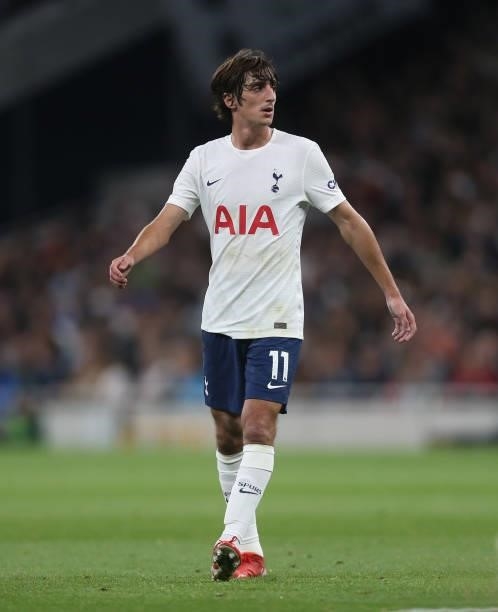 Tottenham Hotspur's Bryan Gil during the UEFA Conference League Play-Offs Leg Two match between Tottenham Hotspur and Pacos de Ferreira at on August...