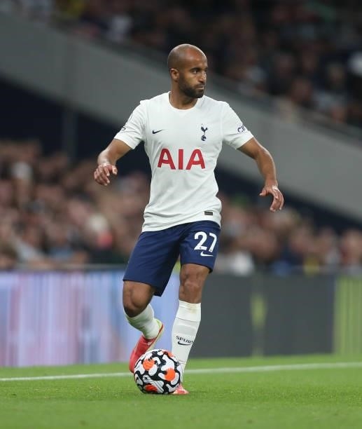 Tottenham Hotspur's Lucas Moura during the UEFA Conference League Play-Offs Leg Two match between Tottenham Hotspur and Pacos de Ferreira at on...