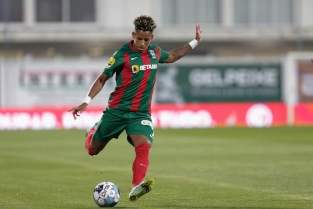 André Vidigal forward of CS Maritimo in action during the Liga Portugal Bwin match between GD Estoril de Praia and CS Maritimo at Estádio António...