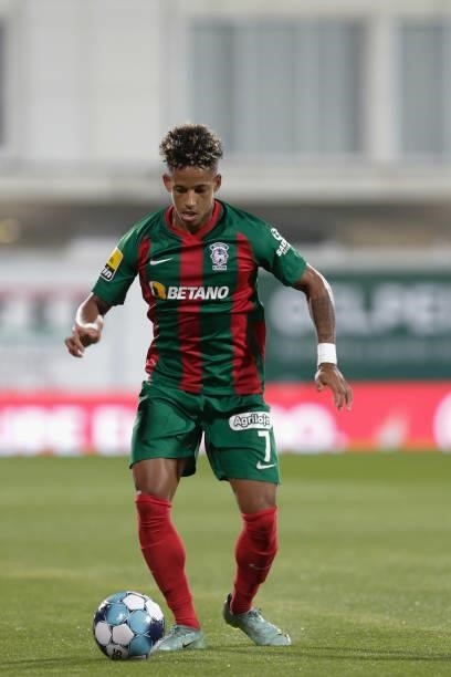 André Vidigal forward of CS Maritimo in action during the Liga Portugal Bwin match between GD Estoril de Praia and CS Maritimo at Estádio António...