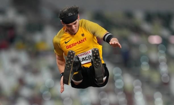 Ali Lacin from Germany at longjump during athletics at the Tokyo Paralympics, Tokyo Olympic Stadium, Tokyo, Japan on August 28, 2021.