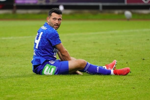 Dario Tadic of Hartberg is disappointed during the Admiral Bundesliga match between TSV Egger Glas Hartberg and FC Red Bull Salzburg at Profertil...