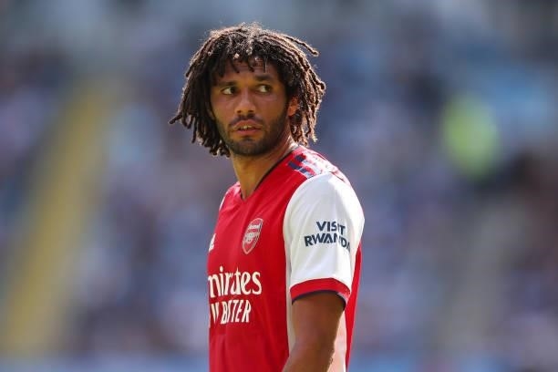 Mohamed Elneny of Arsenal during the Premier League match between Manchester City and Arsenal at Etihad Stadium on August 28, 2021 in Manchester,...