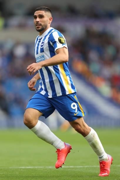 Neal Maupay of Brighton & Hove Albion during the Premier League match between Brighton & Hove Albion and Everton at American Express Community...