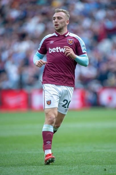 Jarrod Bowen of West Ham United during the Premier League match between West Ham United and Crystal Palace at London Stadium on August 28, 2021 in...