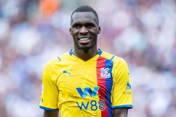 Christian Benteke of Crystal Palace looks on during the Premier League match between West Ham United and Crystal Palace at London Stadium on August...