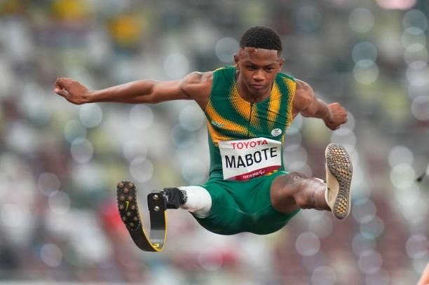 Puseletso Michael Mabote from South Africa at longjump during athletics at the Tokyo Paralympics, Tokyo Olympic Stadium, Tokyo, Japan on August 28,...
