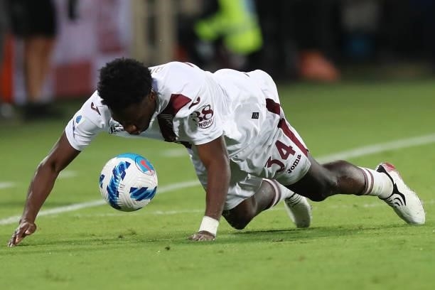 Ola Ania of Torino FC in action during the Serie A match between ACF Fiorentina and Torino FC at Stadio Artemio Franchi on August 28, 2021 in...