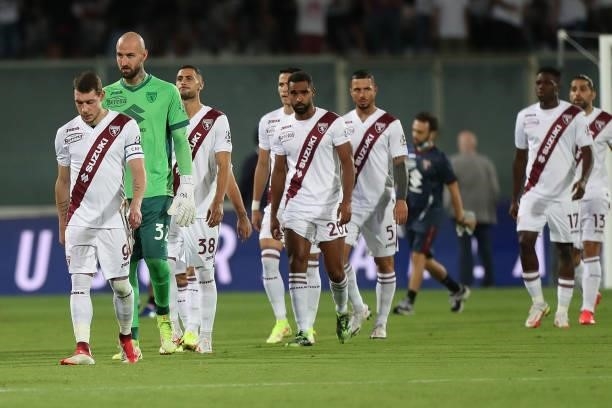 Andrea Belotti of Torino FC and his teammates during the Serie A match between ACF Fiorentina and Torino FC at Stadio Artemio Franchi on August 28,...